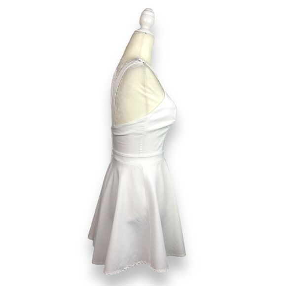 ASOS Halter Neck Skater Dress in White - Picture 5 of 10